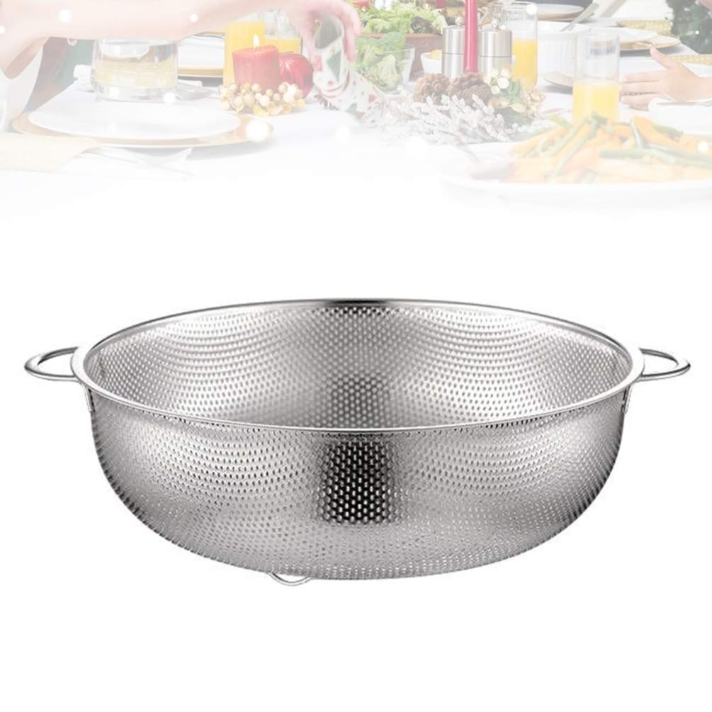 Stainless Steel Kitchen Basket - Fruit & Vegetable Drain Storage Basket for Organizing Produce | Perfect for Pantry, Refrigerator & Countertop Use