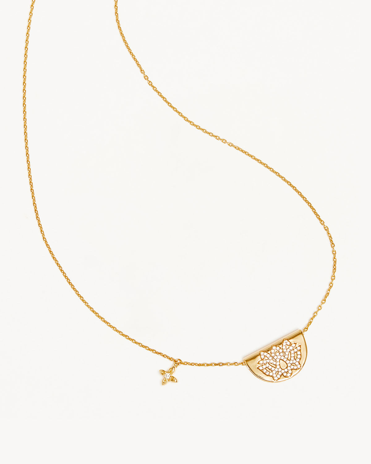 18k Gold Vermeil Live In Light Lotus Necklace - Elegant Jewelry for Women, Gift for Her, Perfect for Weddings, Parties & Special Occasions