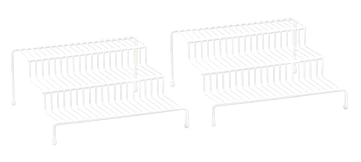 3-Tier Spice Rack Organizer for Kitchen Cabinet & Pantry - White Space-Saving Step Shelf Storage (2 Pack) - Perfect for Organizing Spices, Condiments & Small Kitchen Essentials