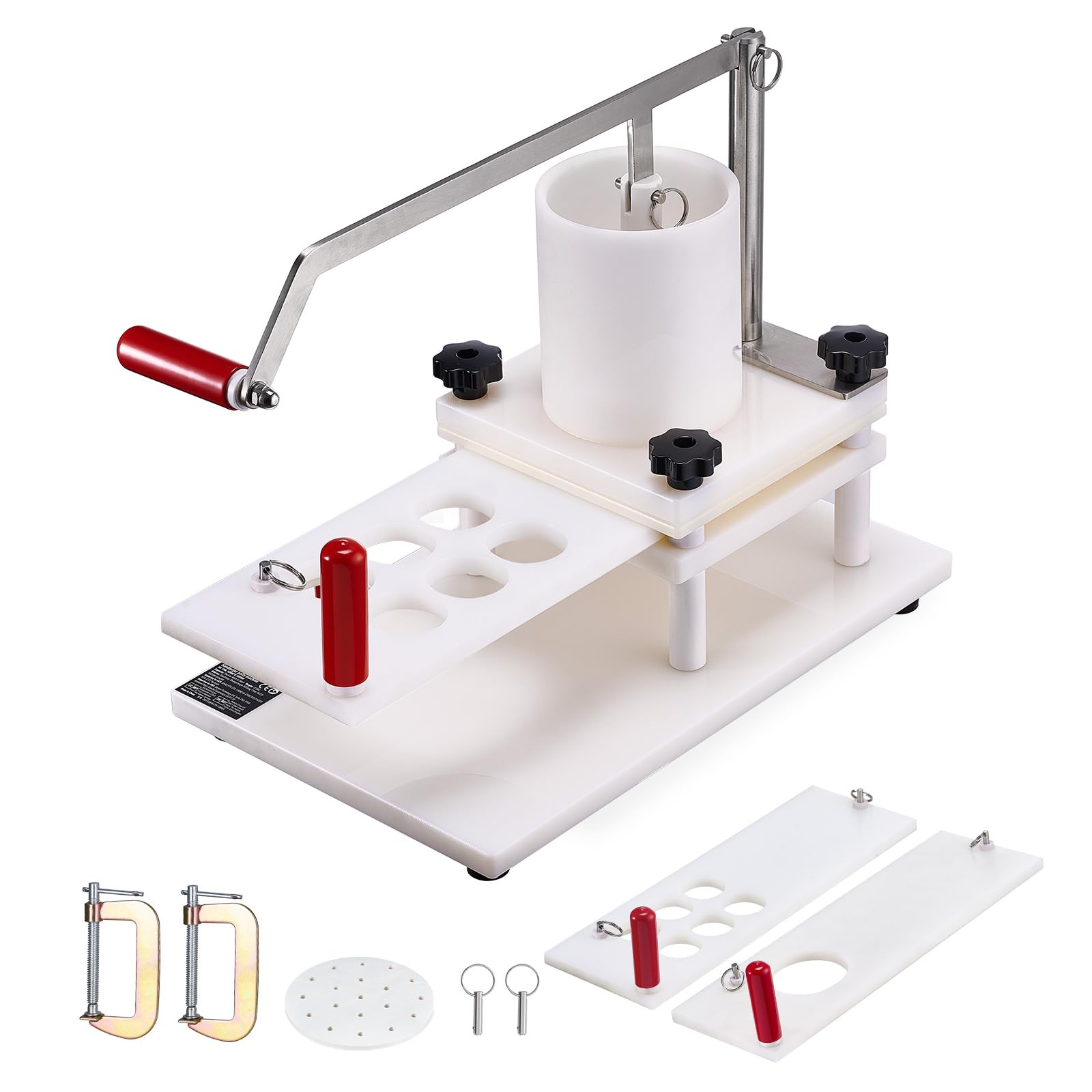 VEVOR Commercial Hamburger Patty Maker Machine - 3 Convertible Molds (2/4/5-inch) for Beef, Chicken & Veggie Patties - 1.5KG Large Capacity Hopper with Handle & Patty Paper - Perfect for Restaurants, Food Trucks & Home BBQ Parties