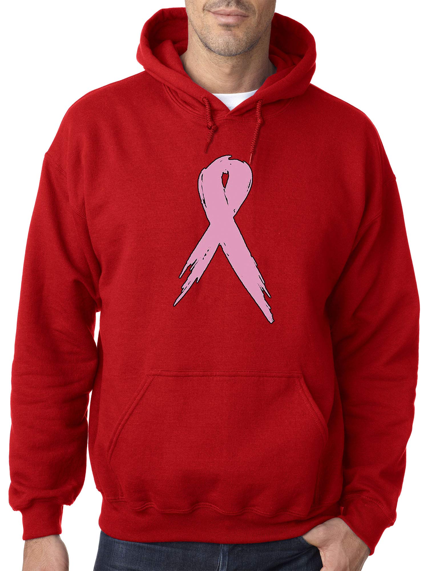 True Way 796 - Pink Ribbon Breast Cancer Awareness Hoodie for Women & Men, Unisex Pullover Sweatshirt, Comfortable XL Red Hooded Sweatshirt - Perfect for Fundraising Events, Support Groups & Everyday Wear