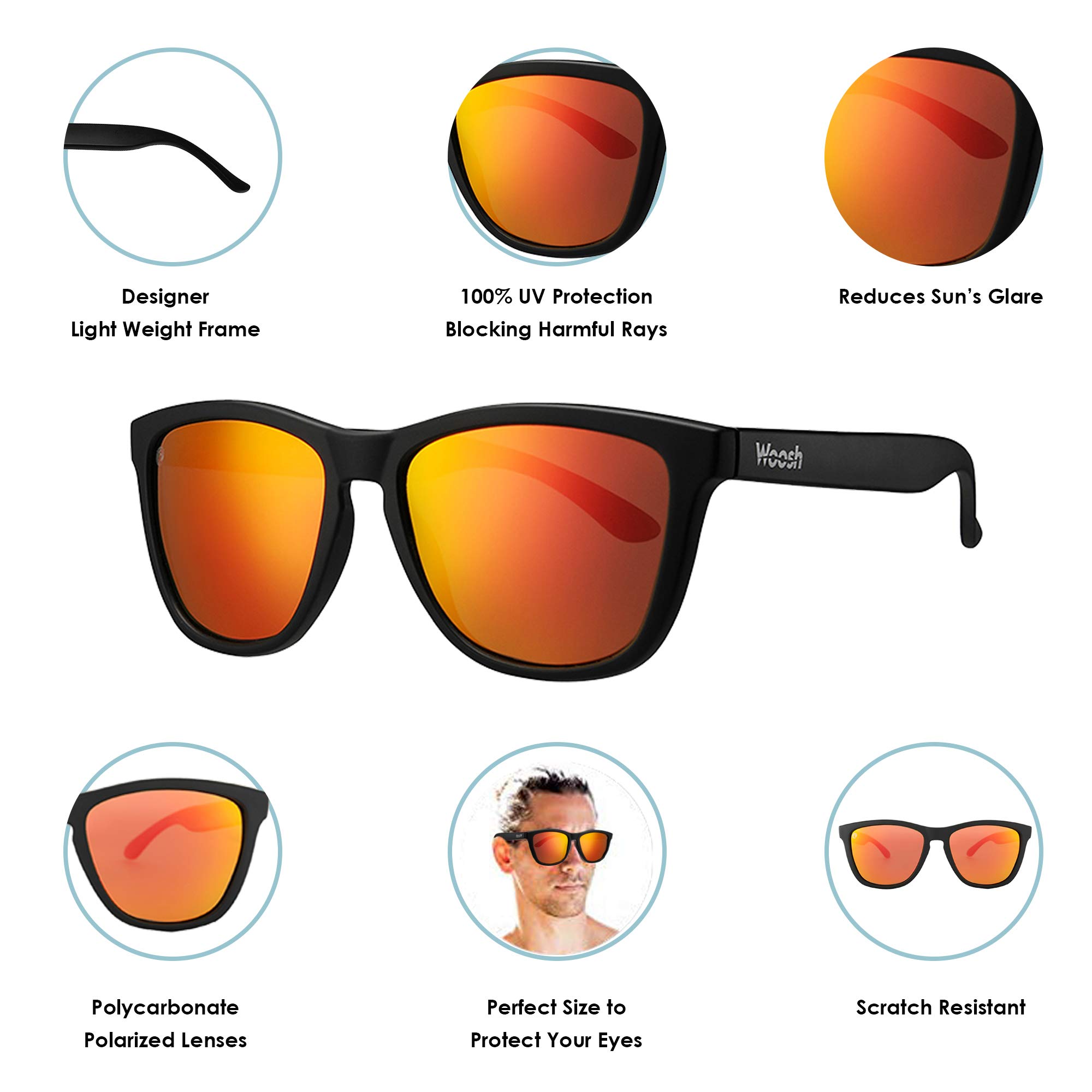 Polarized Lightweight Sunglasses for Men & Women - UV Protection Unisex Sunglasses for Fishing, Beach, Running, Sports & Outdoor Activities - Perfect for Driving, Hiking and Summer Vacations