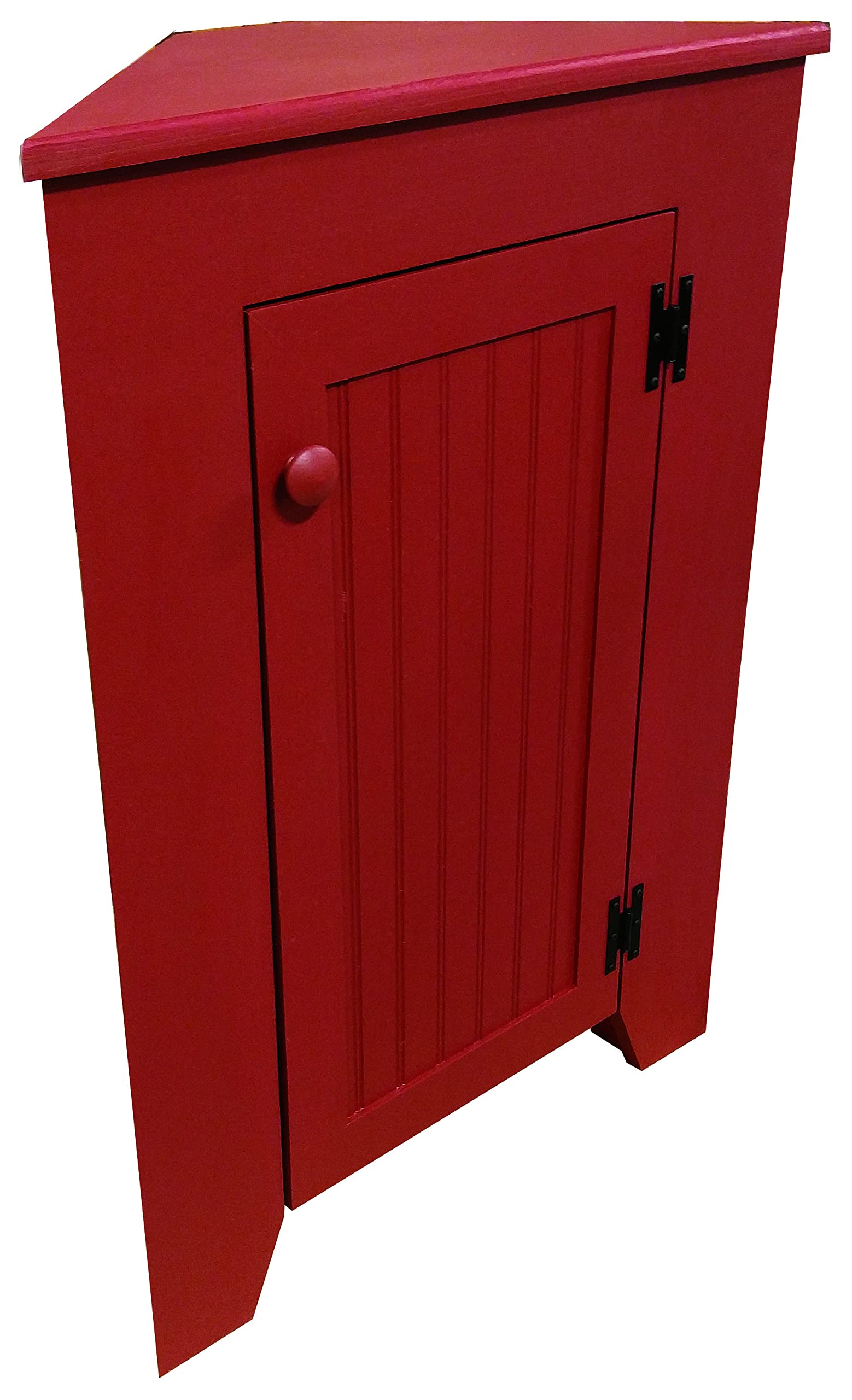 Solid Red Wooden Corner Cabinet - Sawdust City 24.75