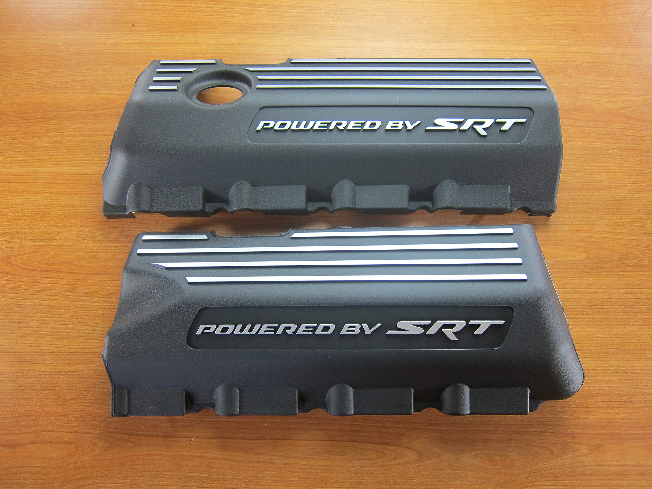 Mopar Dodge Charger & Challenger Left Right Side Engine Cover with SRT Badge - Upgrade Your Muscle Car Engine Bay for Performance & Style
