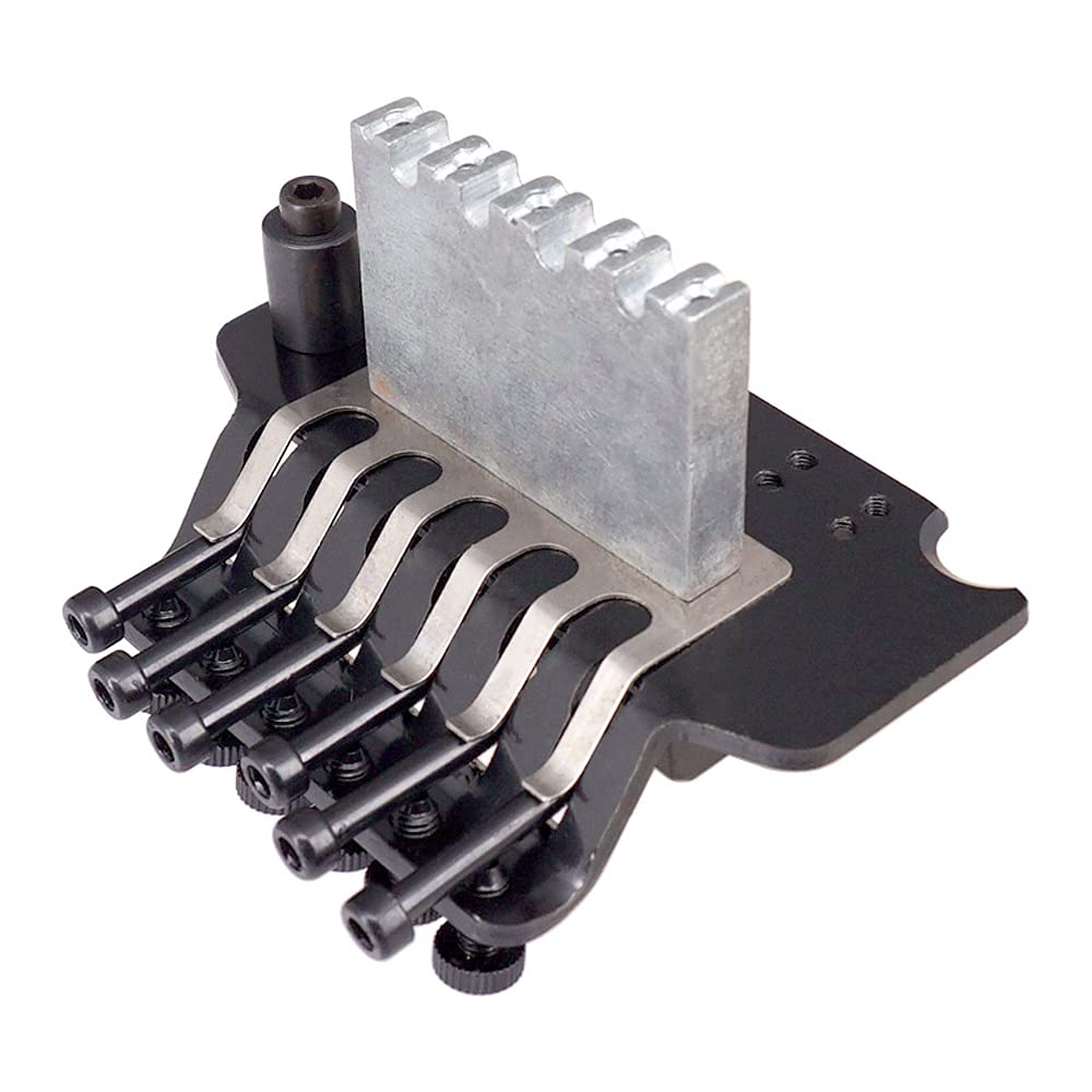 Electric Guitar Bridge Saddle & Tremolo System - 6 String Double Roll Tailpiece Replacement with Zinc Alloy Construction (Black) - Perfect for Guitar Upgrades, Repairs & Professional Performances