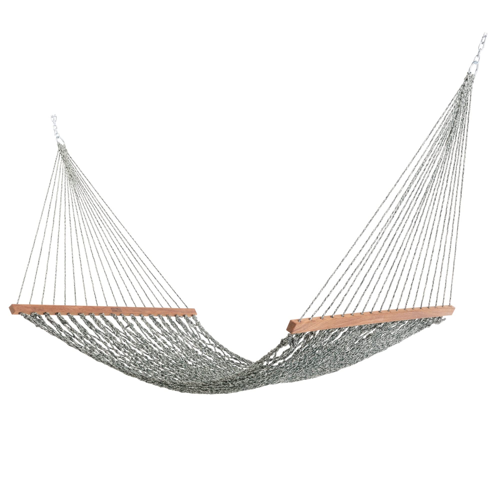 Premium Handcrafted Nags Head Single Green Oatmeal Tweed Rope Hammock - 450 LB Capacity, 12 ft x 49 in - Includes Free Extension Chains & Tree Hooks - Made in USA - Perfect for Backyard Relaxation, Camping & Beach Lounging