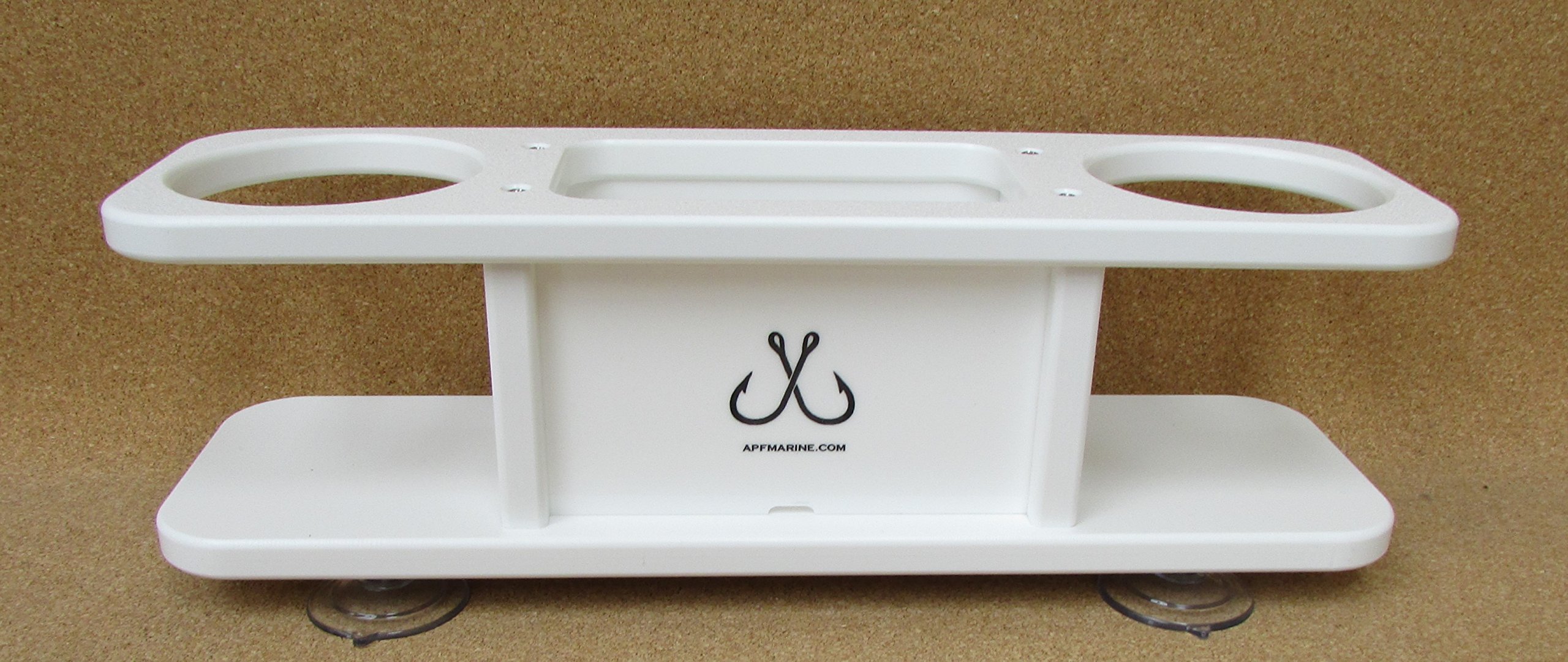 APF MarineTwo Beverage Cup Holder with Storage Box - Holds 2 x 20oz Thermal Tumblers - Perfect for Boats, Cars, and Outdoor Activities