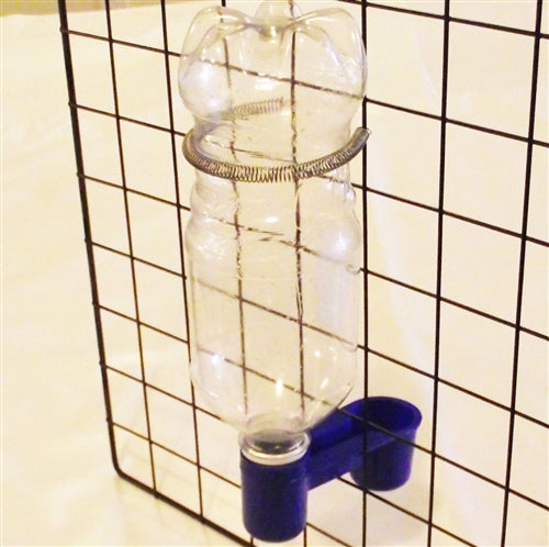 Blue Soda Pop Water Bottle Bird Drinker Cup with Spring - Perfect for Pet Birds, Small Animals & Garden Decor - Ideal for Hydration, Feeding & Outdoor Use