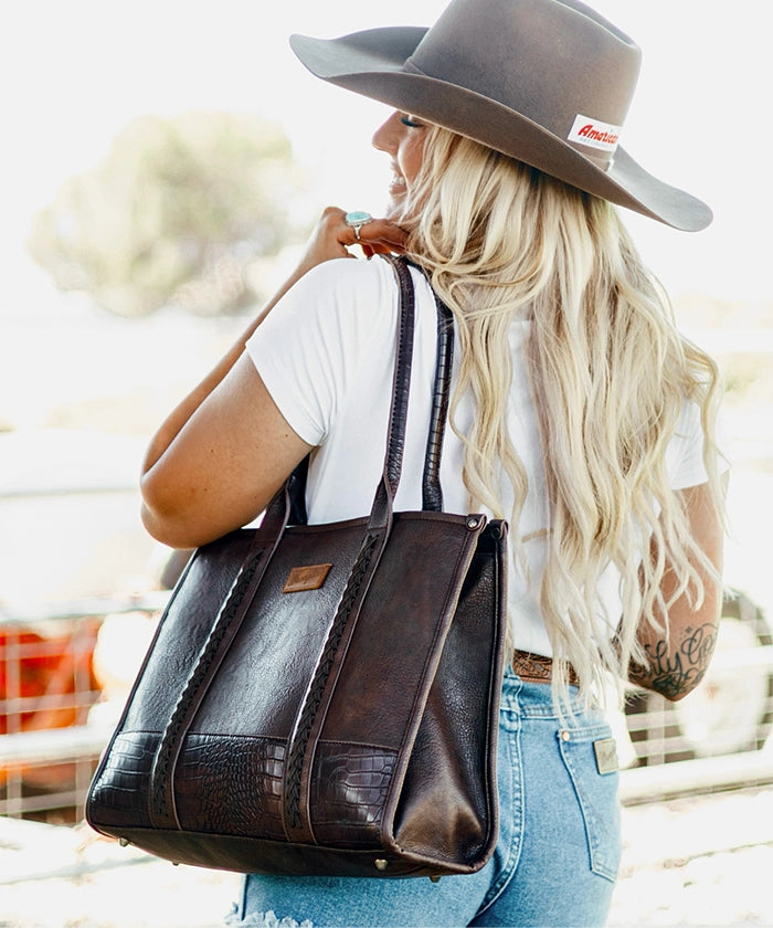 Wrangler Cow Print Crossbody Tote Bag for Women - Stylish Western Handbag for Everyday Use, Shopping & Travel