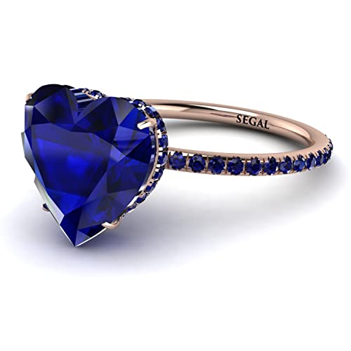 14K-18K Rose Gold Heart Ring with White Lab-Created Sapphire - Elegant Anniversary Gift for Wife, Girlfriend & Loved Ones | Perfect for Valentine's Day, Engagement & Romantic Occasions