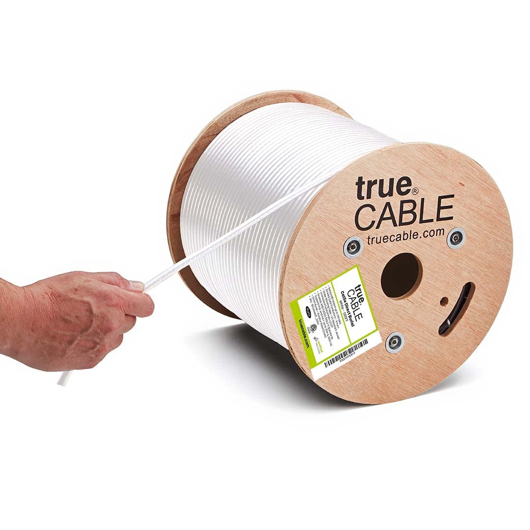 trueCABLE Cat5e Outdoor Ethernet Cable, 500ft, Waterproof Direct Burial Rated CMX, 24AWG Solid Bare Copper, 350MHz, PoE++ (4PPoE), ETL Listed, Unshielded UTP Bulk Cable - Perfect for Outdoor Networking, Security Cameras, and PoE Applications
