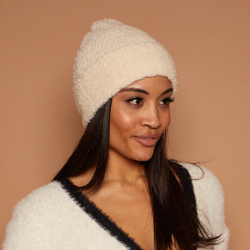 Alexis Bouclé Wool Blend Beanie for Women & Men - Soft Winter Knit Hat for Cold Weather - Cozy Unisex Beanie for Outdoor Activities, Skiing & Snowboarding