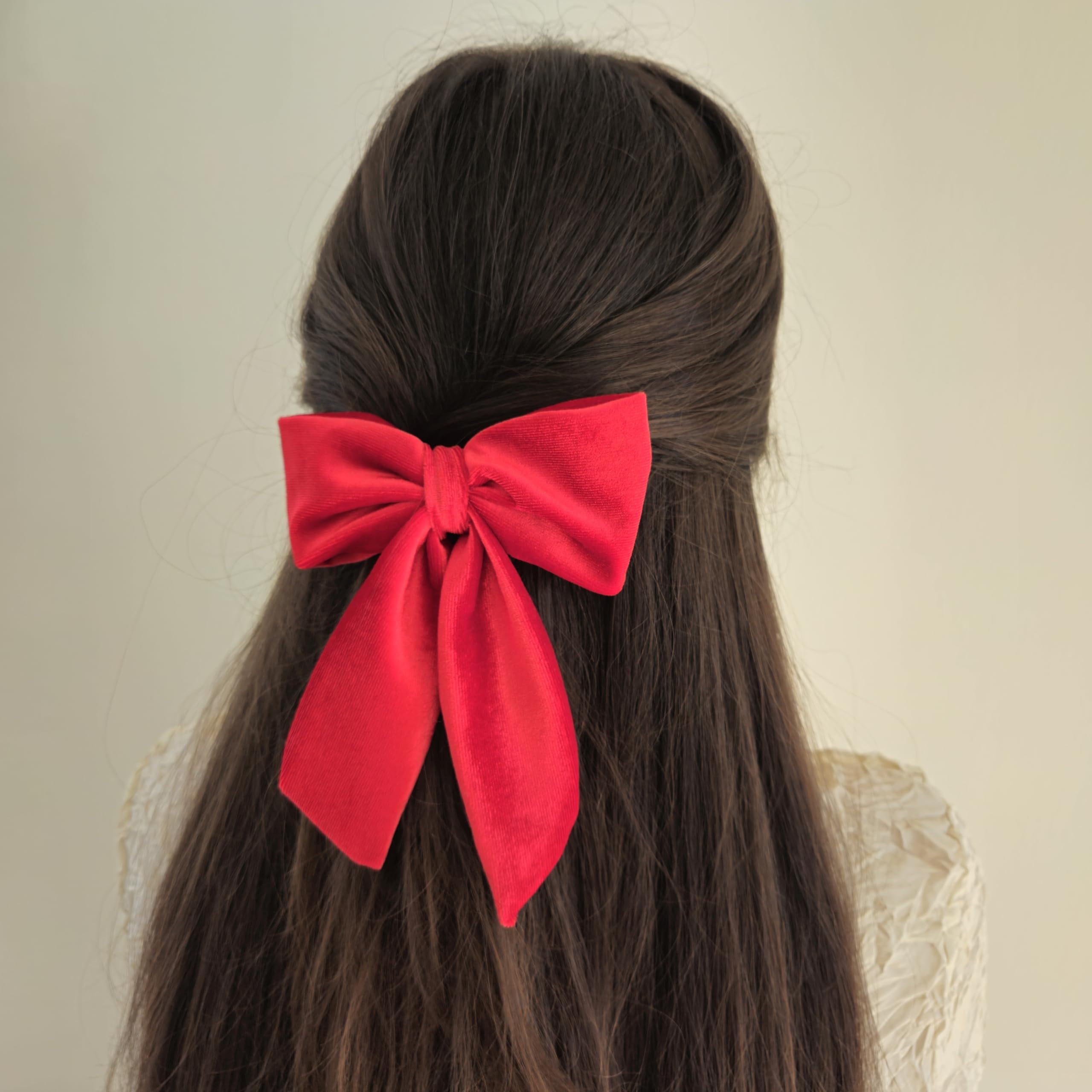 Handcrafted Velvet Hair Bow Barrette Duo - Women & Girls Hair Accessories for Parties & Weddings
