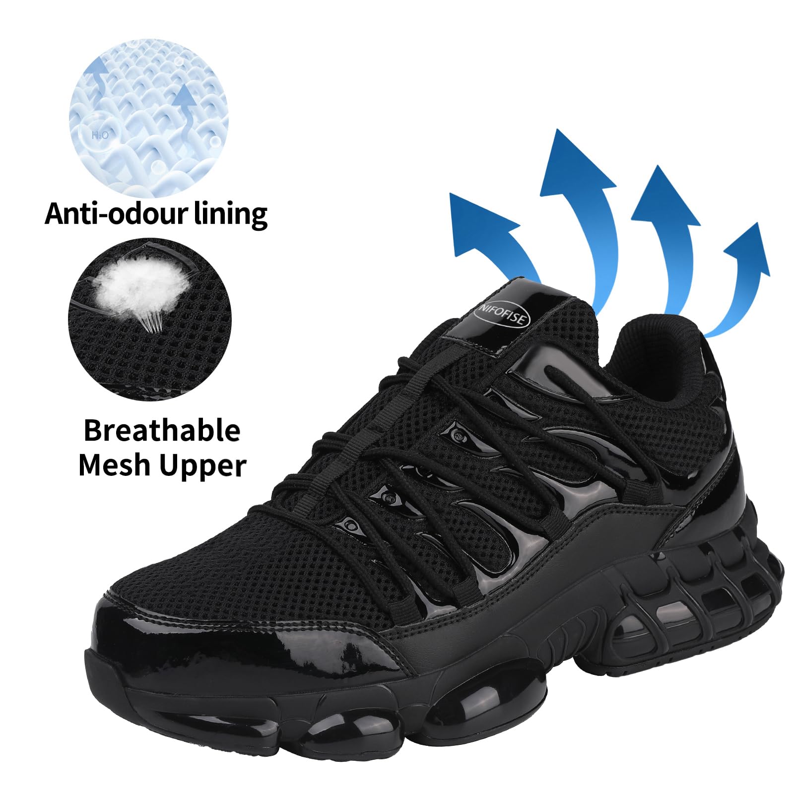 Men's & Women's Steel Toe Work Shoes - Lightweight Safety Sneakers with Composite Toe for Construction & Industrial Use - Comfortable Black Wide Fit Durable Work Boots - Perfect for Warehouse, Factory & Outdoor Labor