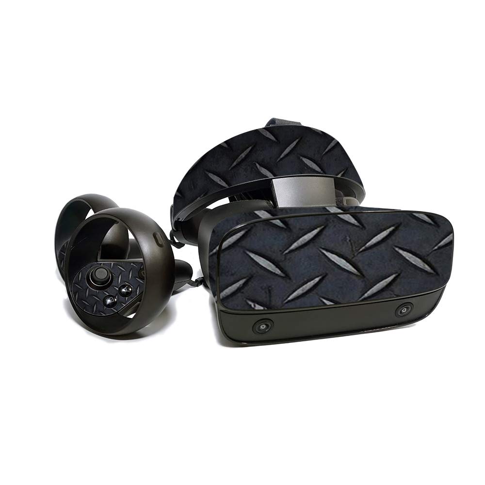 MightySkins Protective Vinyl Skin for Oculus Rift S - Black Diamond Plate Design | Durable Decal Wrap Cover | Easy to Apply & Remove | Made in USA | Perfect for Gaming Protection & Customization