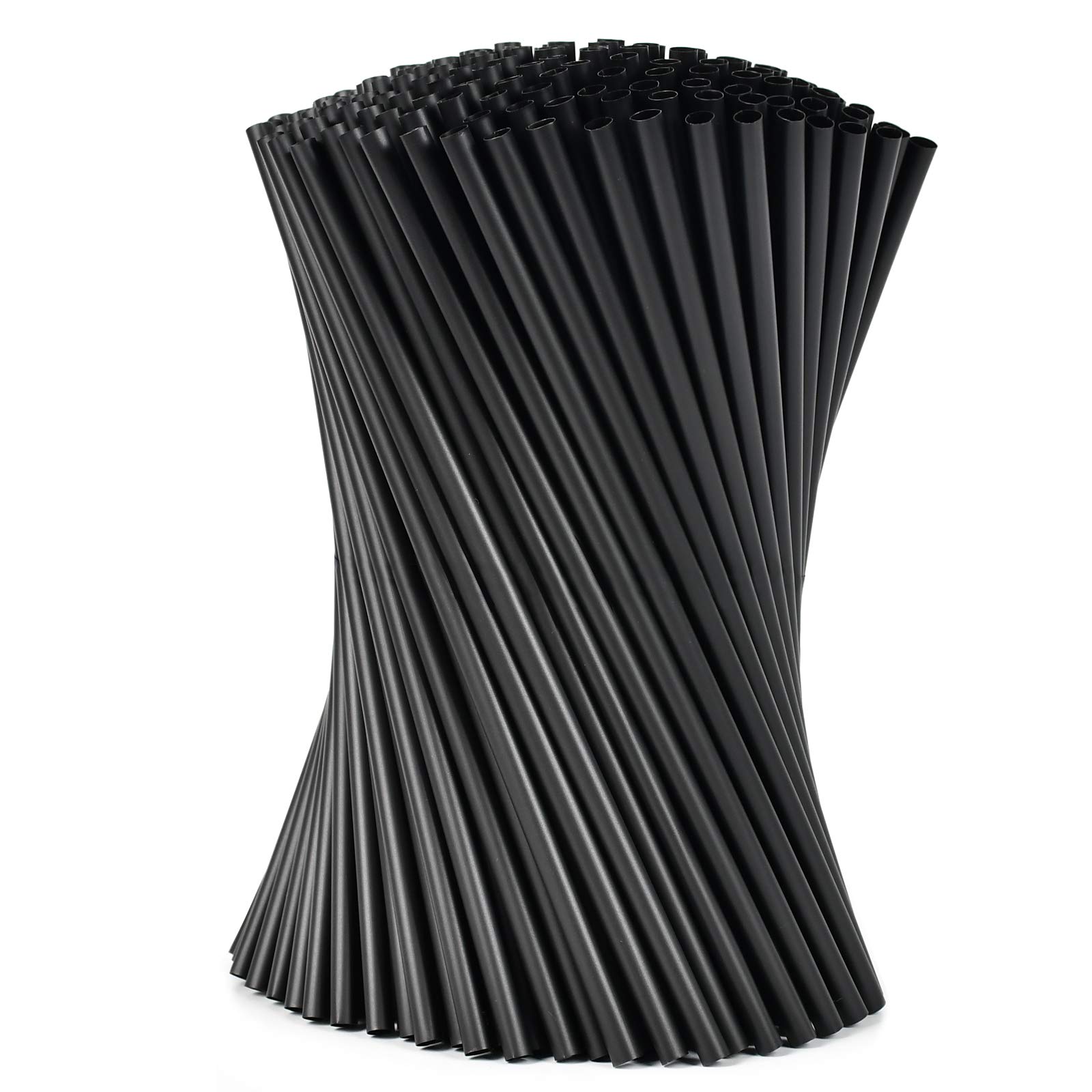 100% Biodegradable PLA Corn Plant-Based Drinking Straws - 100 Pcs BPA-Free, Compostable Black Stir Sticks | Eco-Friendly Alternative to Plastic Straws for Parties, Smoothies, Iced Coffee & Cocktails