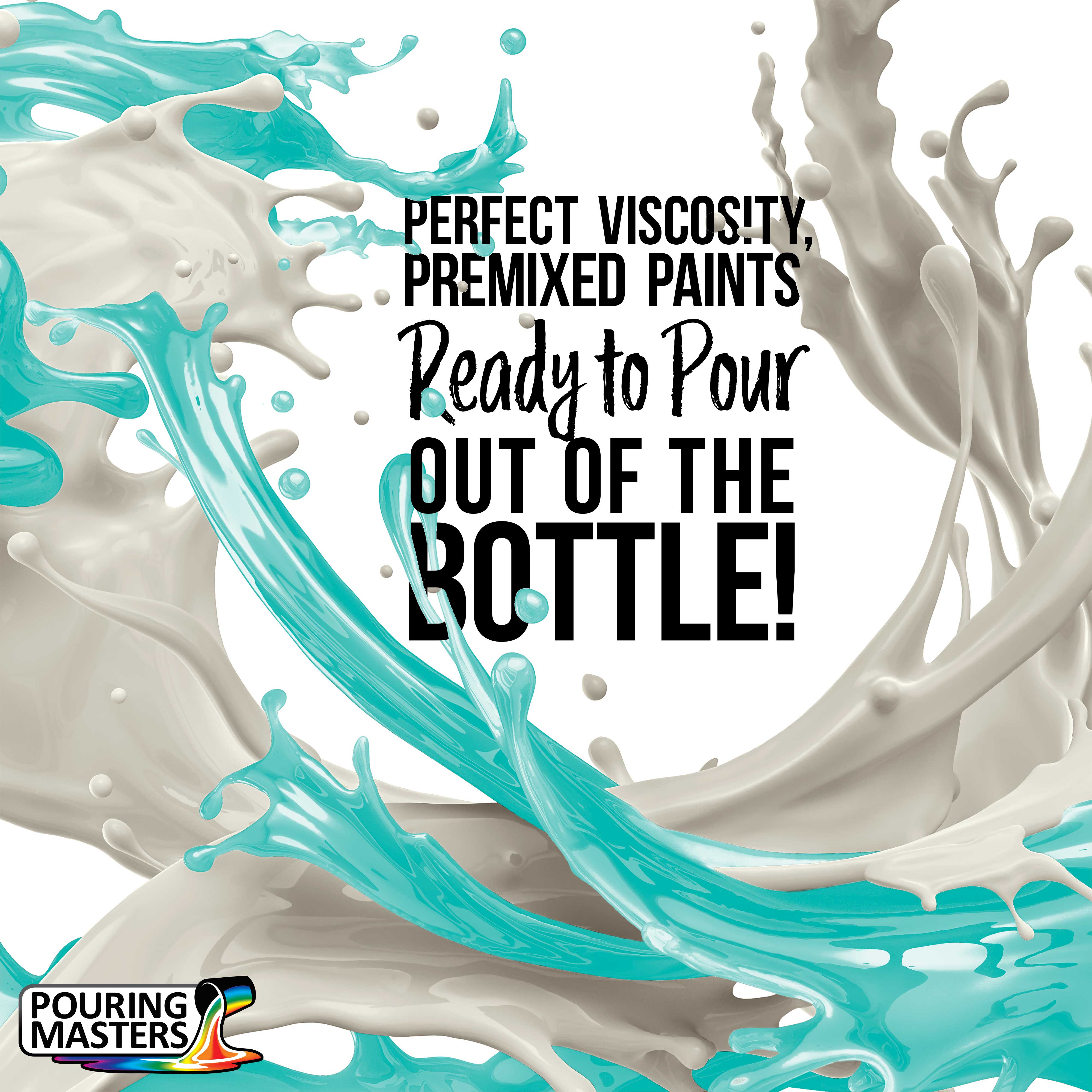 Premium 32oz Tropical Turquoise Acrylic Pouring Paint - Ready to Use Water-Based Art Supplies for Canvas, Wood, Paper, Crafts, Tile & Rocks | Perfect for DIY Home Decor, Fluid Art Projects & Creative Painting Techniques