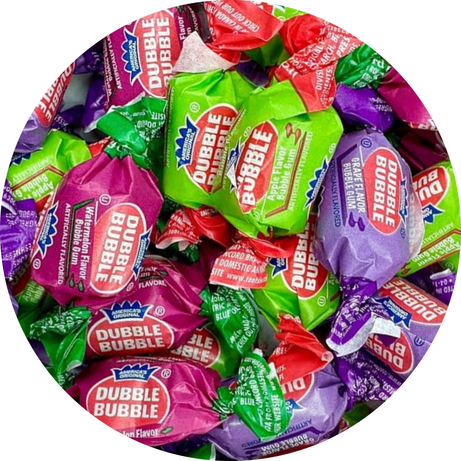 Dubble Bubble Assorted 3 Flavor Chewing Gum - 5lb Bulk Bag for Parties, Events & Candy Buffets | Bubble Gum for Kids & Adults
