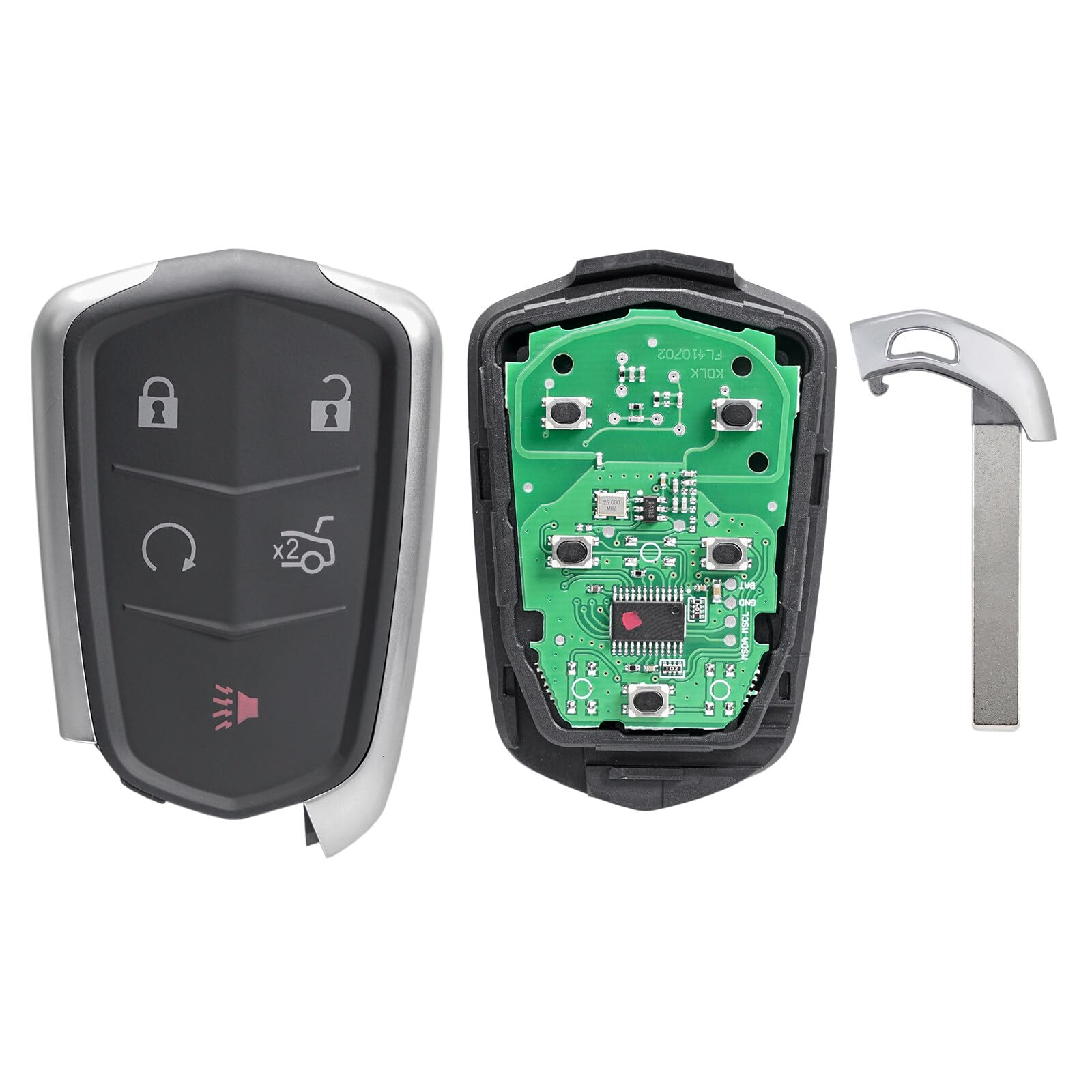SCITOO 2 Pack Replacement Key Fob Remote for Cadillac ATS ATS-V CT6 CT6 Plug-in CTS CTS-V XTS (2016-2020) 433MHz HYQ2EB - Perfect for Key Replacement & Spare Car Accessories