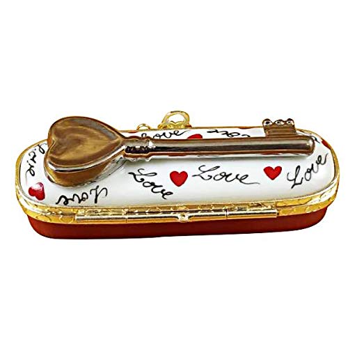Exquisite 'Key to My Heart' Limoges Box - Hand-Painted French Porcelain Trinket Box - Perfect for Valentine's Gifts, Anniversary Presents & Romantic Home Decor