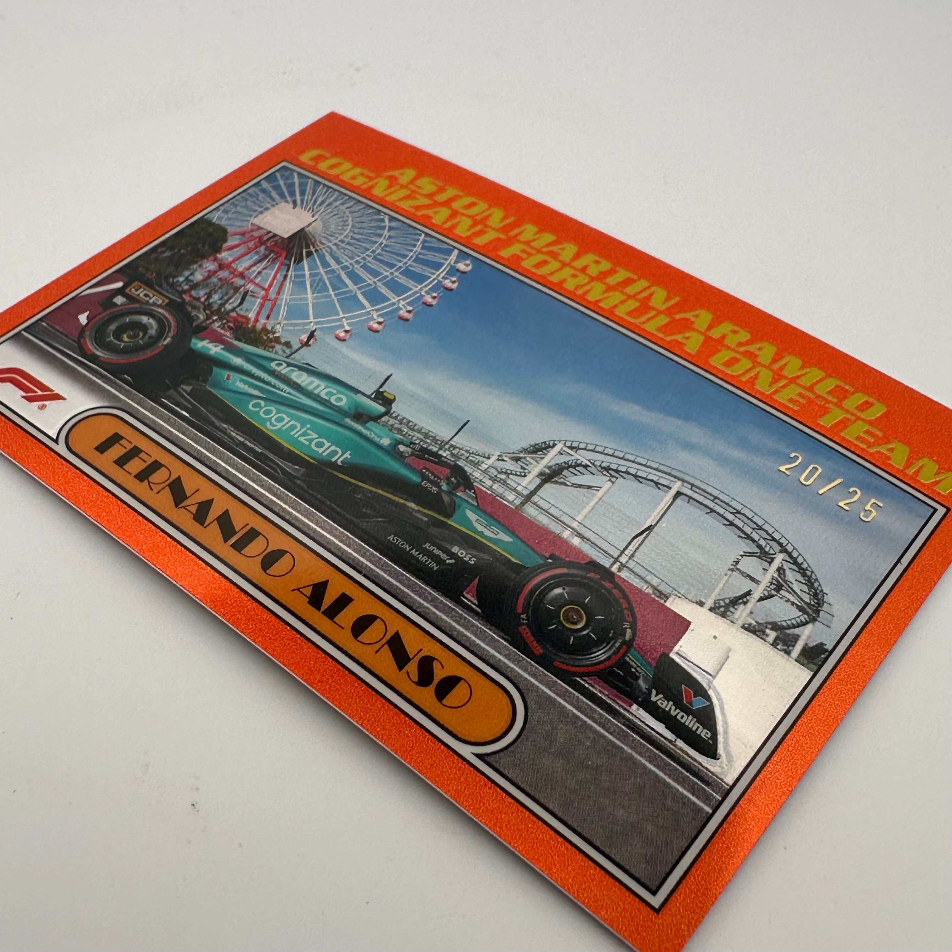 2023 Topps Chrome Fernando Alonso #AU77 FA Orange Refractor 20/25 - Rare Racing Collectible for Fans & Card Enthusiasts | Perfect for Display, Trading, and Memorabilia Collections