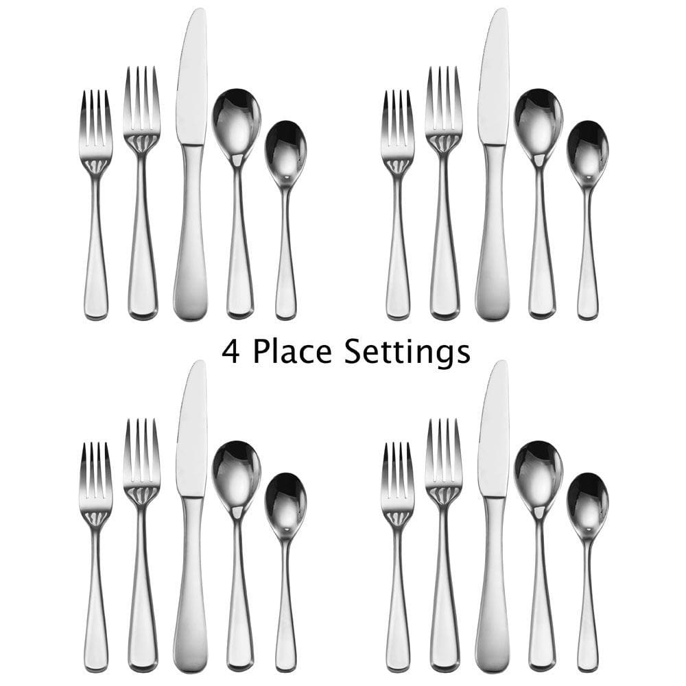Premium Philo Forged 20-Piece Stainless Steel Flatware Set - Service for 4 - Elegant Dinnerware for Formal Dining, Wedding Gifts & Holiday Entertaining