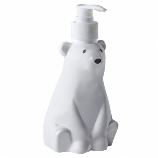 White Cute Polar Bear Soap and Lotion Dispenser for Kitchen or Bathroom - Perfect for Home Decor, Baby Nursery, and Spa Gift Ideas