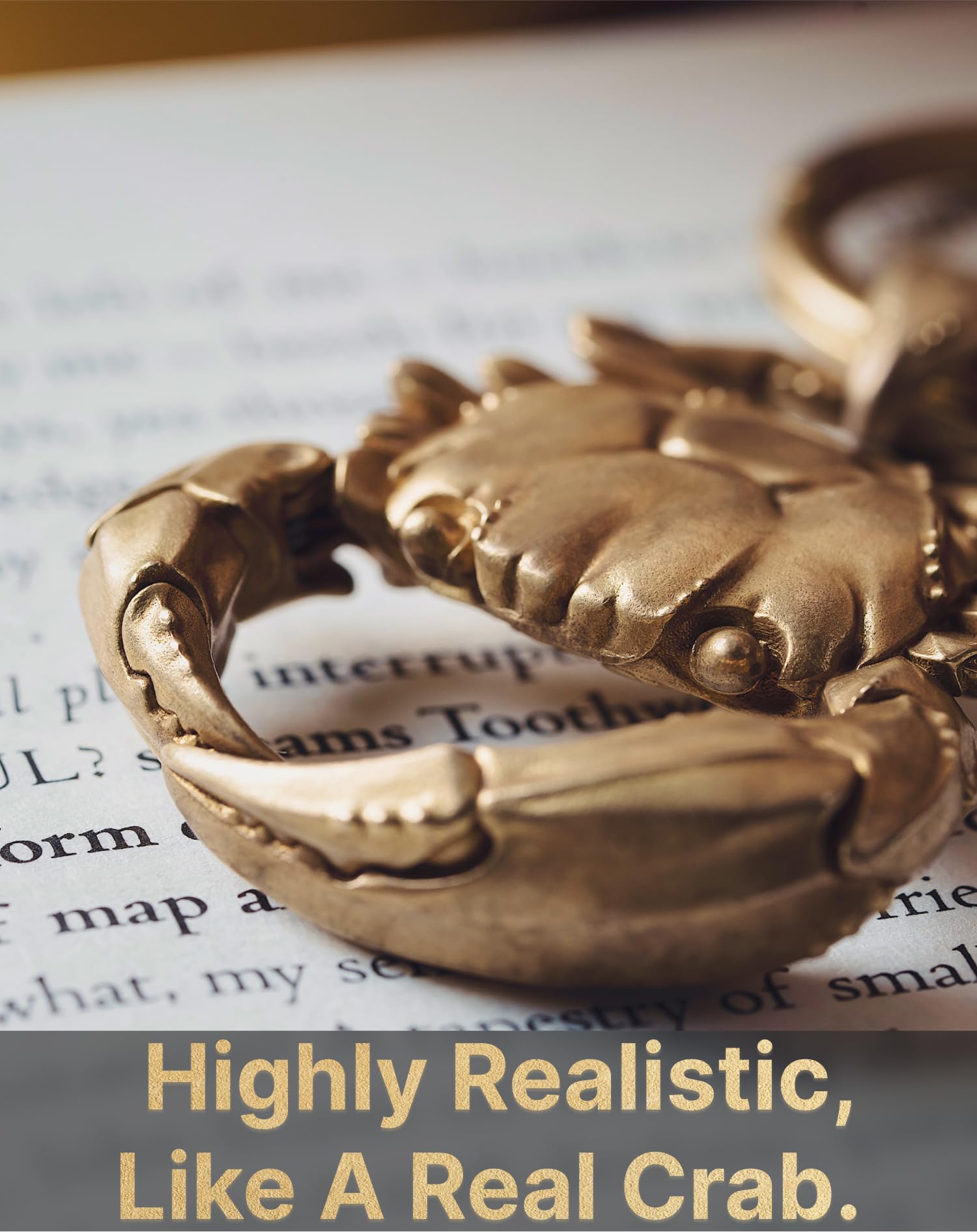 CopperTist.WU Crab Snap Keychain - Brass Quick Release Keychain Clip with Keyring - Unique Novelty Gifts for Men & Women - Perfect for Car Keys, Backpacks & Everyday Carry (EDC) Accessories