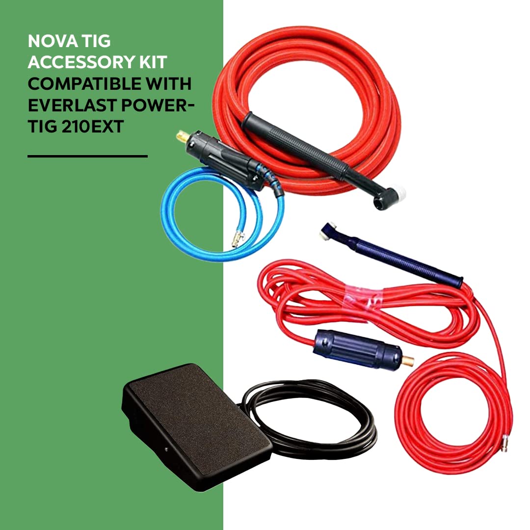 NOVA Tig Welding Accessory Kit - Compatible with Everlast PowerTIG 210EXT Welder | Complete Torch, Collets, Cups & Parts Set for TIG Welding Projects