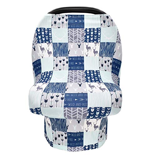 Terriboo Baby Nursing Cover - Breathable & Lightweight Breastfeeding Cover for Newborns, Car Seat Canopy & Shopping Cart Cover - Perfect for Nursing in Public, Travel & Outdoor Activities (Blue)