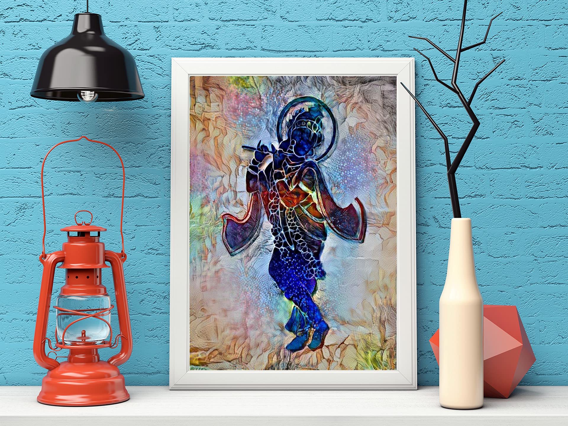 Divine Krishna Yoga Art Print - Spiritual Wall Decor for Meditation & Yoga Spaces | Yoga God & Zen Art Gift for Men & Women | Perfect for Home, Studio & Sacred Spaces