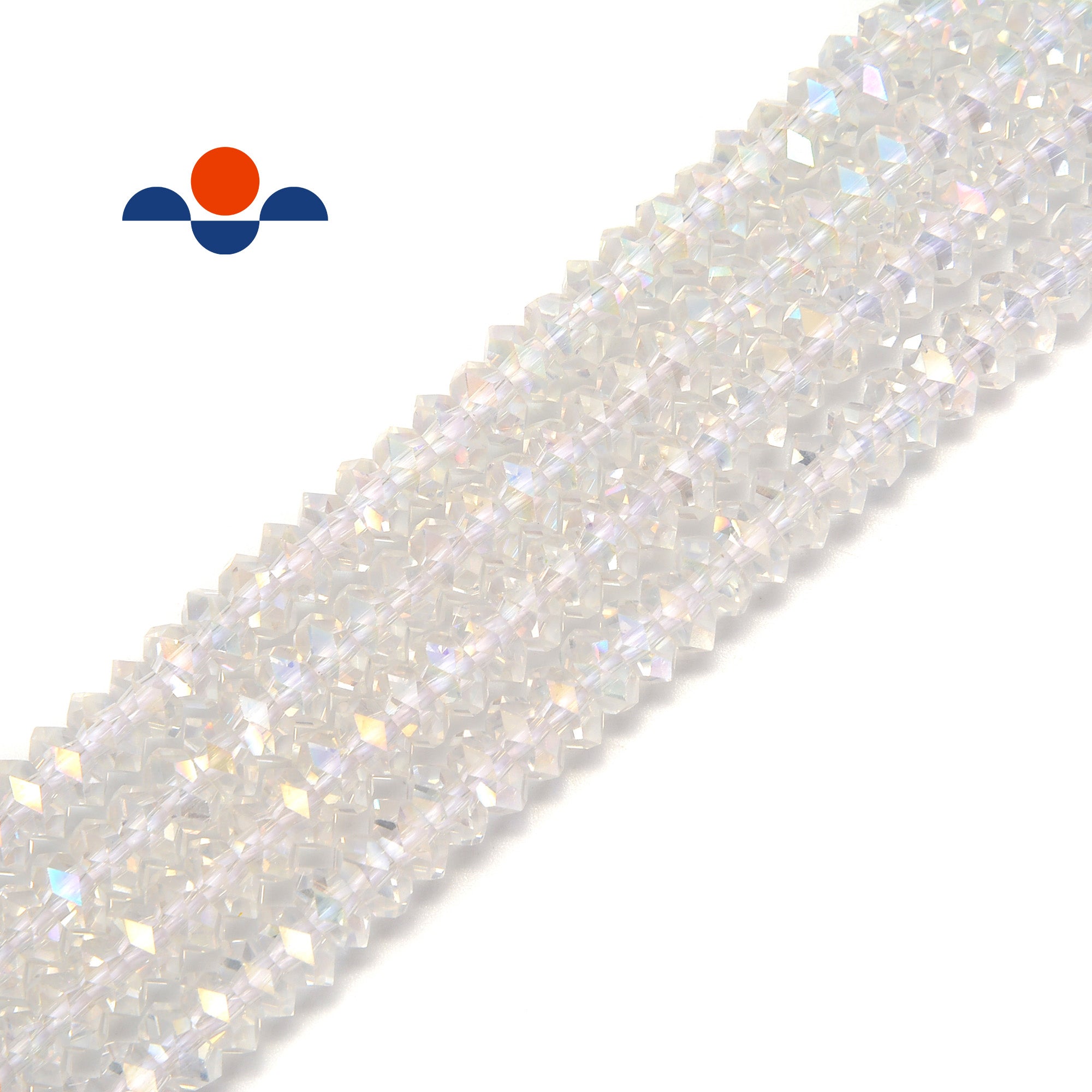 Clear AB K9 Crystal Glass Faceted Rondelle Beads 4x6mm (15.5 Inch Strand) - Perfect for Jewelry Making, DIY Crafts, Bracelets & Necklaces