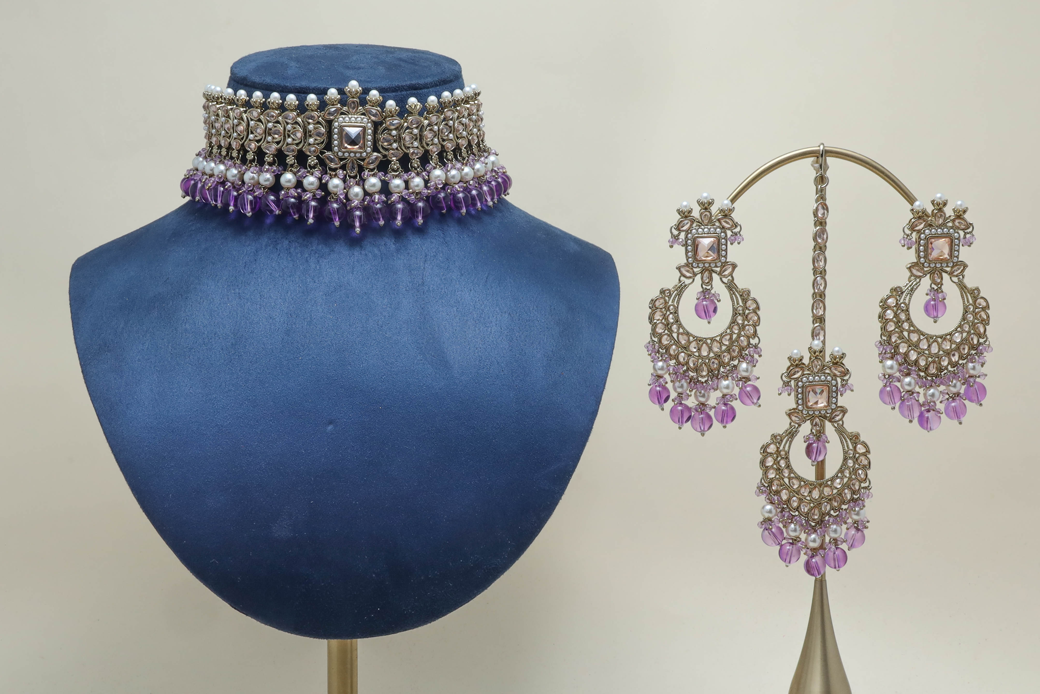 BHUMI POLKI Full Set Jewelry - Exquisite Indian Bridal Necklace Set for Weddings & Special Occasions