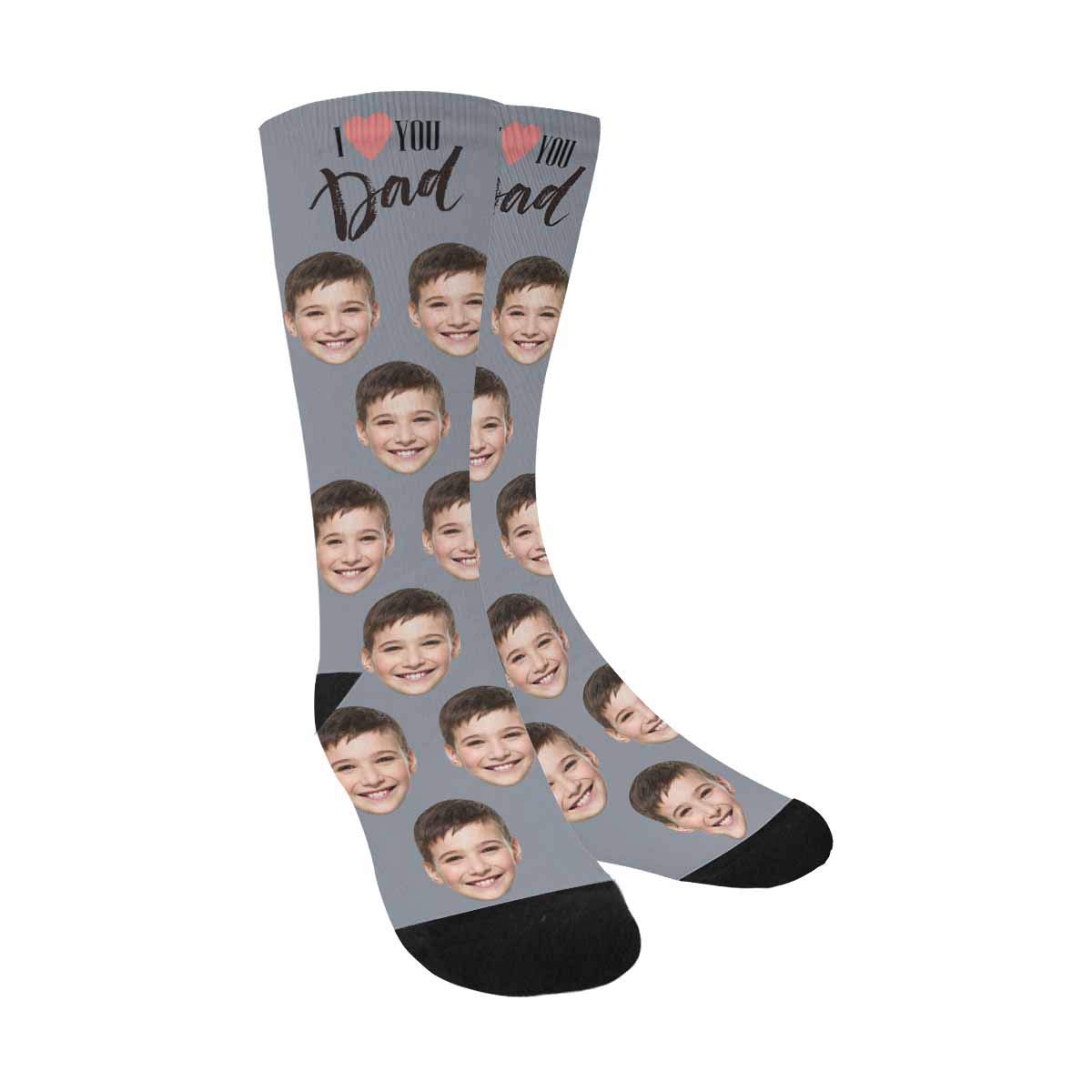 Custom Father's Day Novelty Socks with Printed Faces - Personalized Funny Socks for Men, Women & Kids - Perfect Gift for Dad, Birthday & Family Events