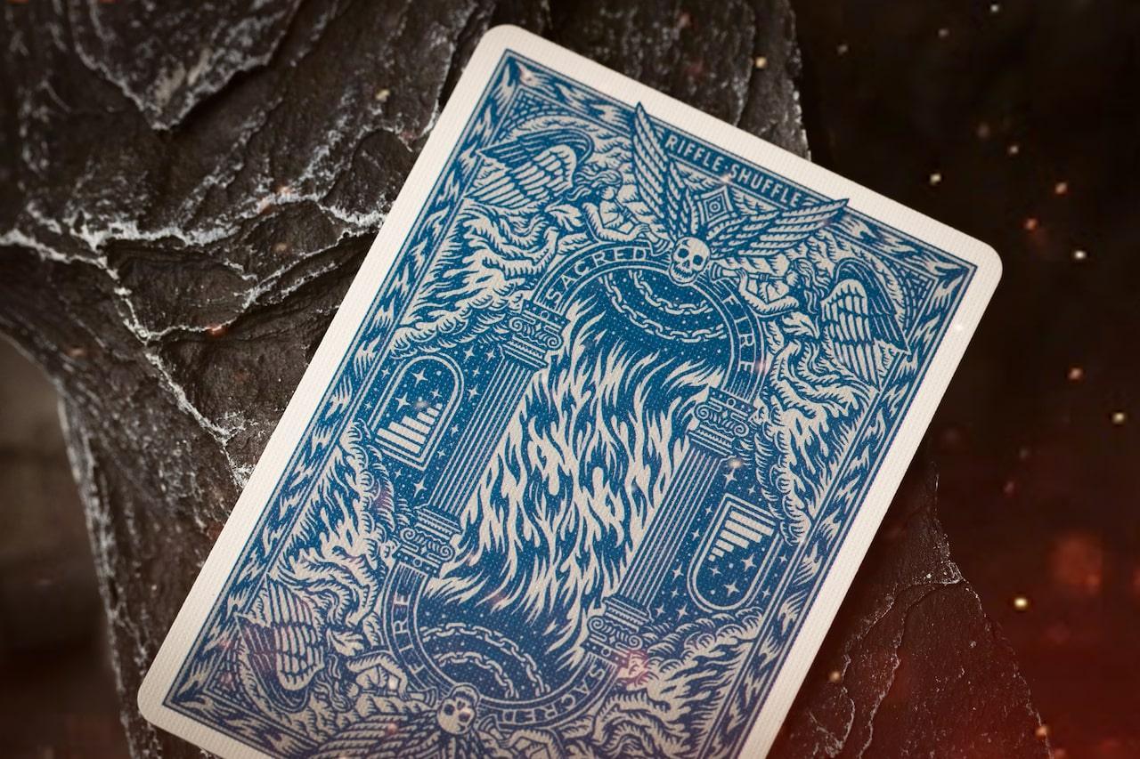 Sacred Fire Playing Cards - Sapphire Blaze Edition | Premium Blue Deck for Poker, Magic Tricks & Cardistry | Perfect for Game Nights & Professional Performances