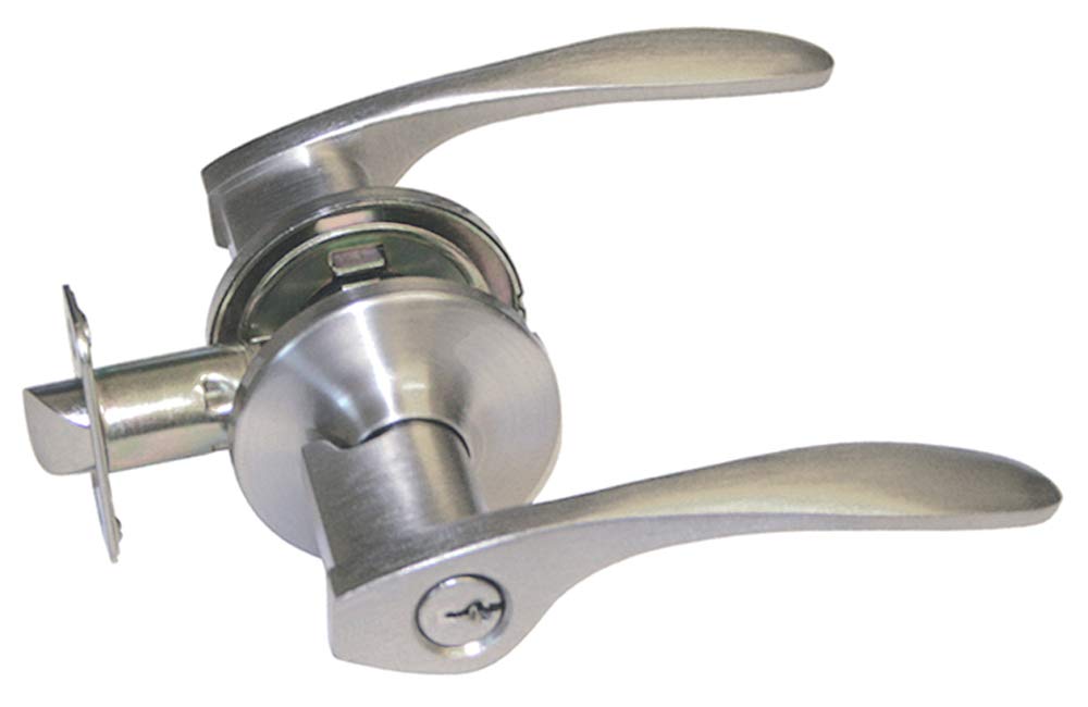 Satin Nickel Door Lever Handle Knob - Keyed Alike Entry Lock 836DC - Perfect for Home, Office & Commercial Entrance Security