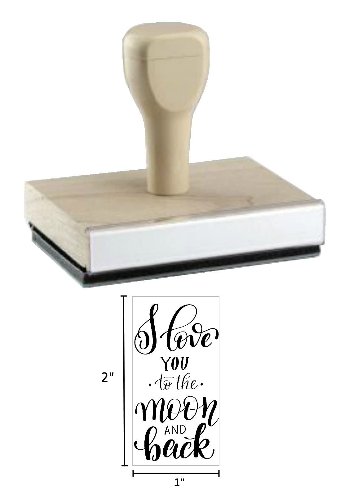 I Love You to The Moon and Back Rubber Stamp - 1