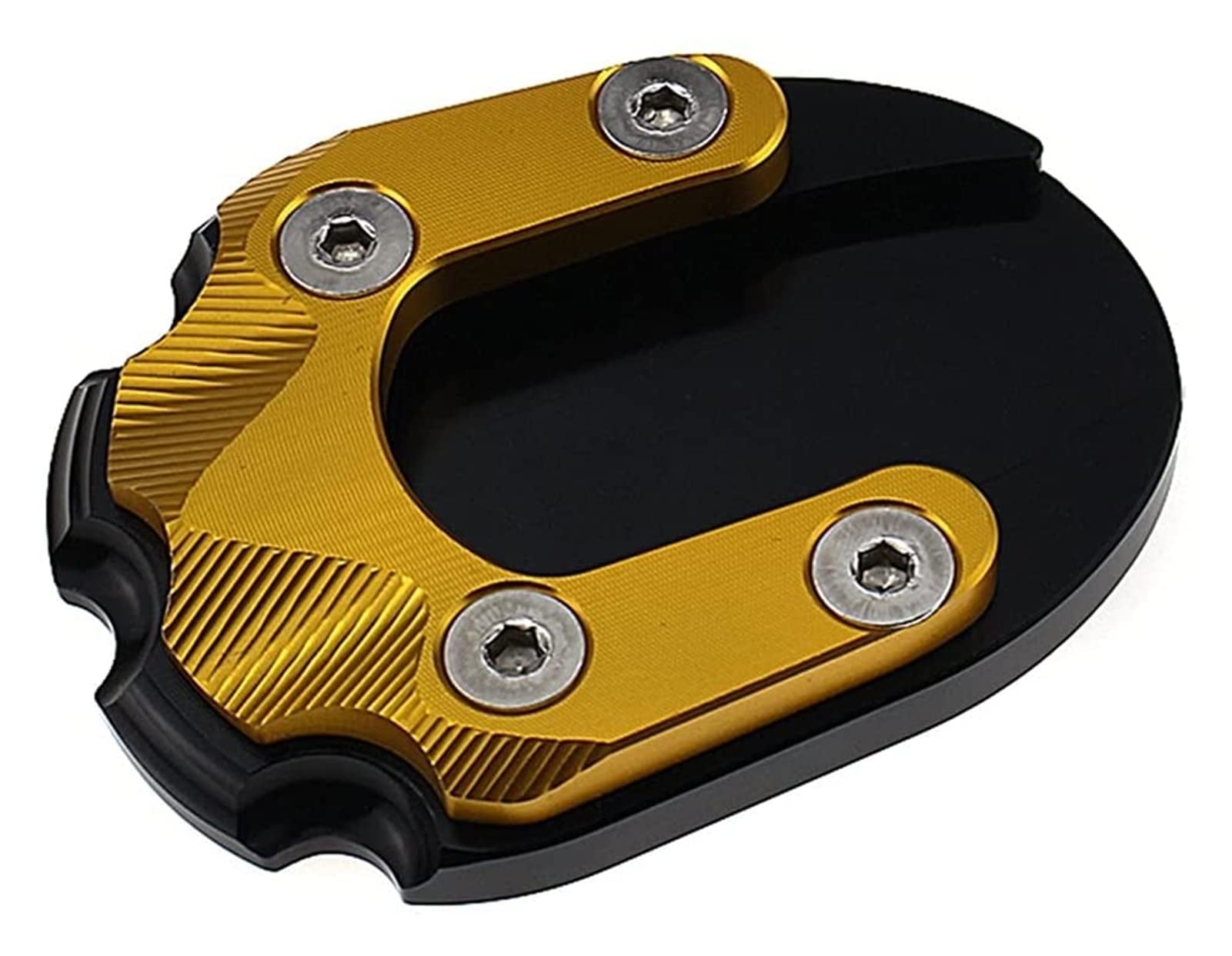 CNC Motorcycle Kickstand Pad - Heavy Duty Side Stand Support Plate for Honda Forza 300 (2018-2019) | Gold Color | Prevents Sinking on Soft Surfaces - Perfect for Parking on Grass, Sand or Hot Pavement