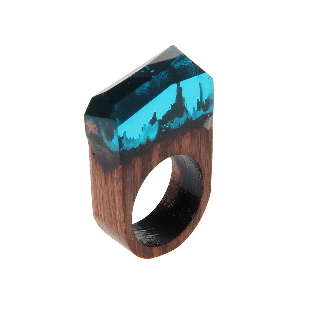 Handmade Wood Resin Ring with Secret Forest Scenery Inside - Unique Nature Inspired Jewelry for Women - Perfect for Gifts, Weddings & Boho Fashion