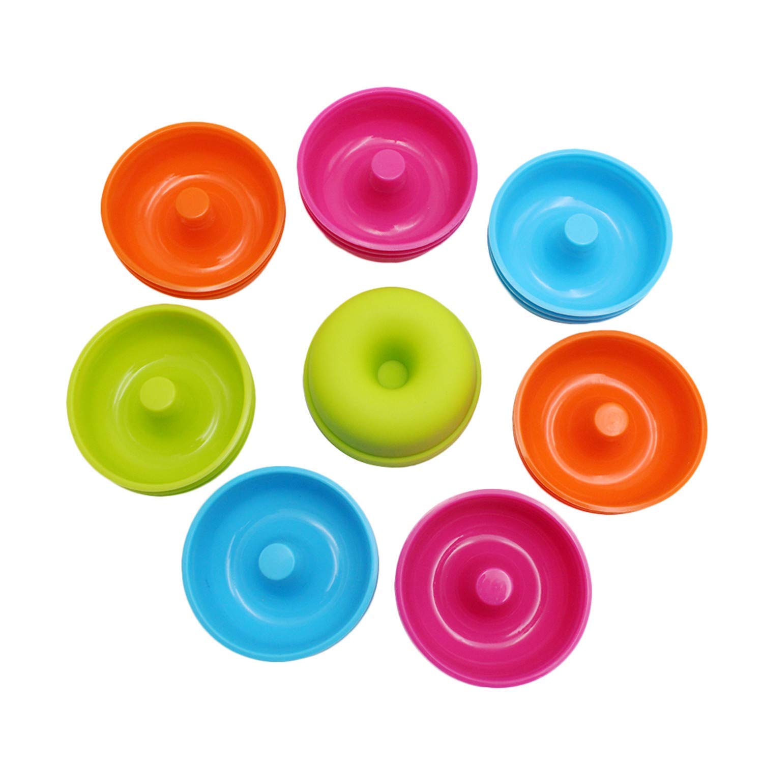 24-Pack Nonstick Silicone Donut Pans for Baking - Reusable Round Doughnut & Muffin Cupcake Molds, 2.5oz Bagel Pan - Perfect for Homemade Donuts, Cupcakes & Breakfast Pastries