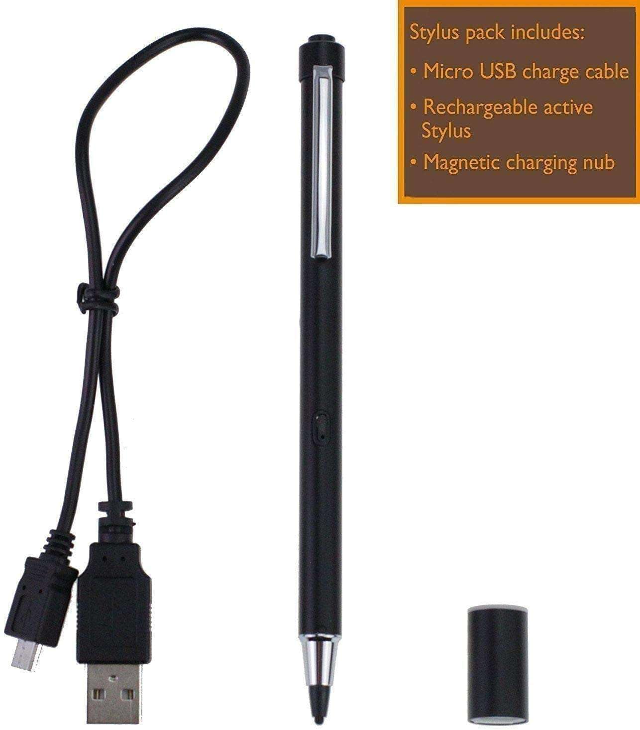 Black Rechargeable Fine Point Stylus Pen for Apple iPad 2 MC769LL/A (9.7-Inch) - Precise Digital Drawing & Writing Tool for Artists, Students & Professionals - Perfect for Note-Taking, Sketching & Graphic Design