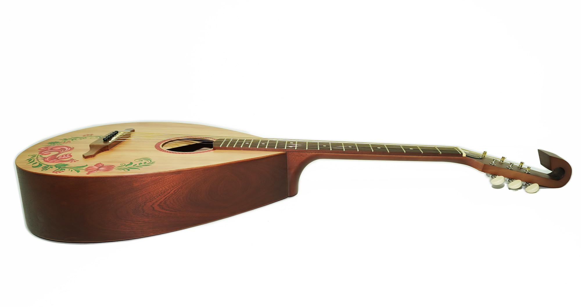 Handmade Ukrainian Kobza 6-String Acoustic Guitar - Natural Wood Folk Instrument with Beautiful Sound & Hand-Painted Design | Perfect for Folk Music, Cultural Performances & Home Decor