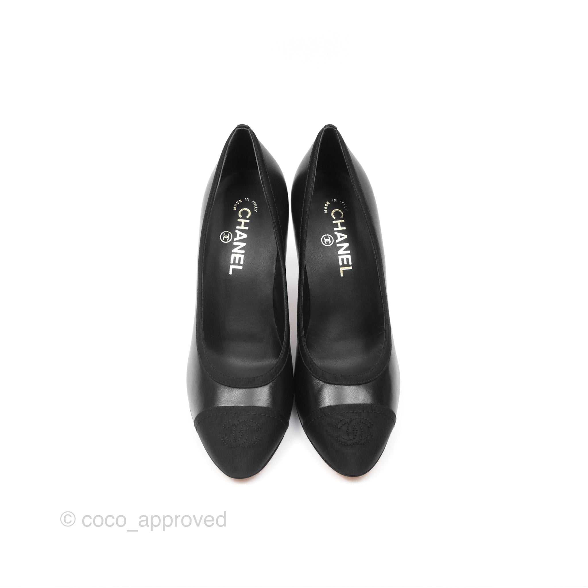 Chanel Classic CC Black Lambskin Heels Women's Size 39.5 - Luxury High Heel Pumps for Evening Parties & Formal Events