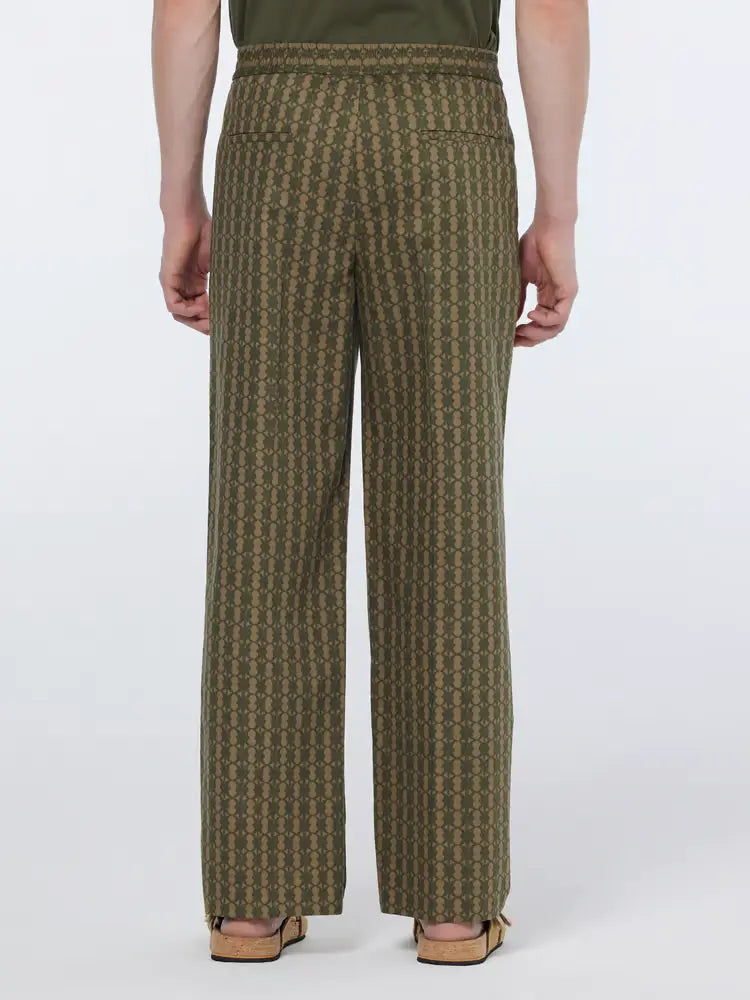 SCOTCH AND SODA Men's Straight Fit Printed Cotton Blend Jogger Pants - Comfortable Casual Lounge Wear for Home, Travel & Street Style