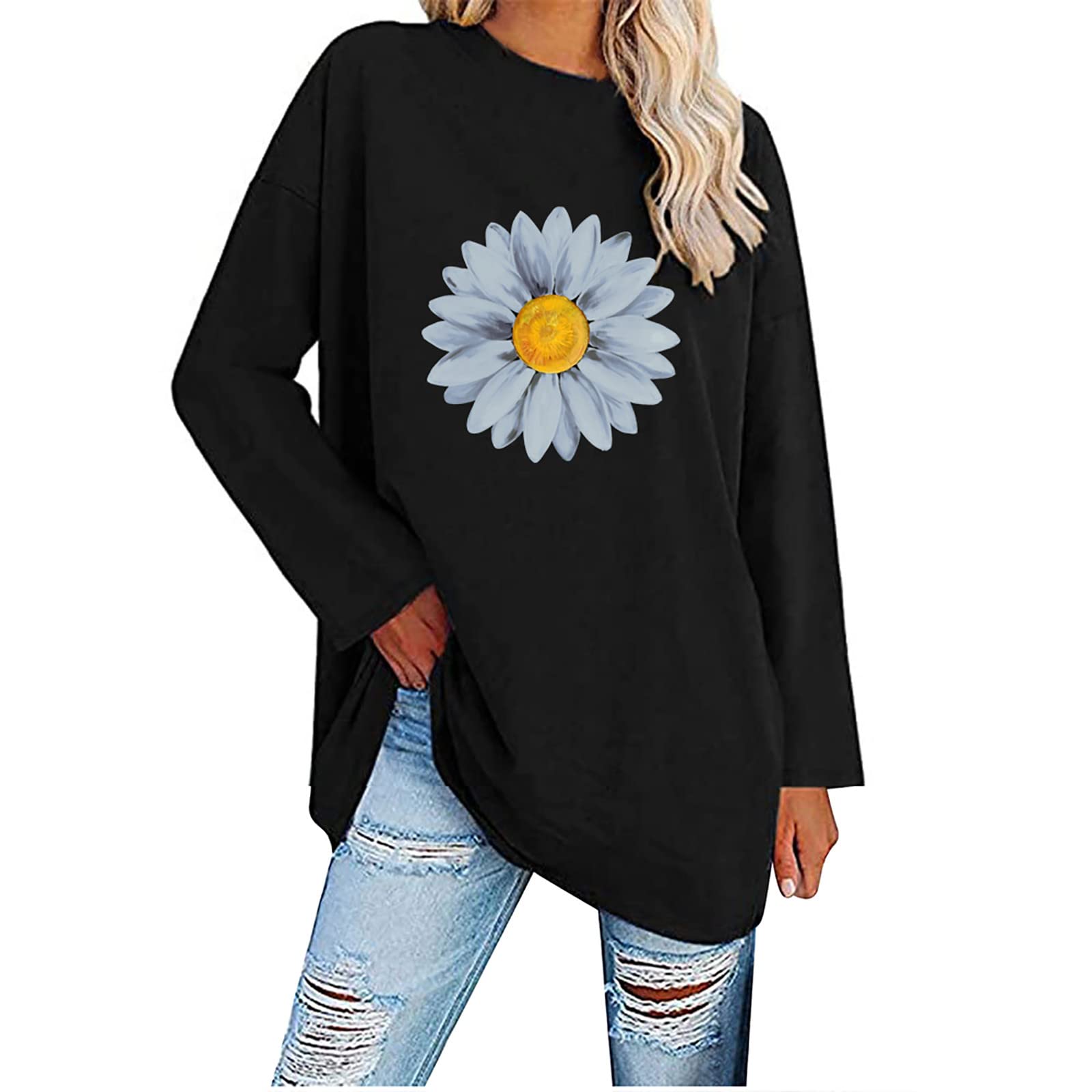 Vintage 80s Floral Print Women's Long Sleeve Blouse - Round Neck Loose Fit Casual Top for Everyday Wear | Perfect for Work, Date Night & Retro Fashion Outfits
