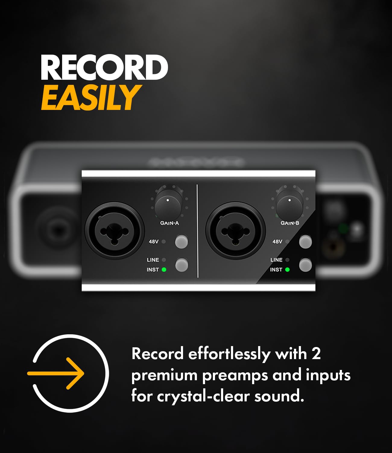 Movo Phantom Dual Channel USB/USB-C Audio Interface - Professional Recording, Podcasting & Music Production with Smartphone USB-C Input - Perfect for Home Studios, Live Streaming & Content Creation