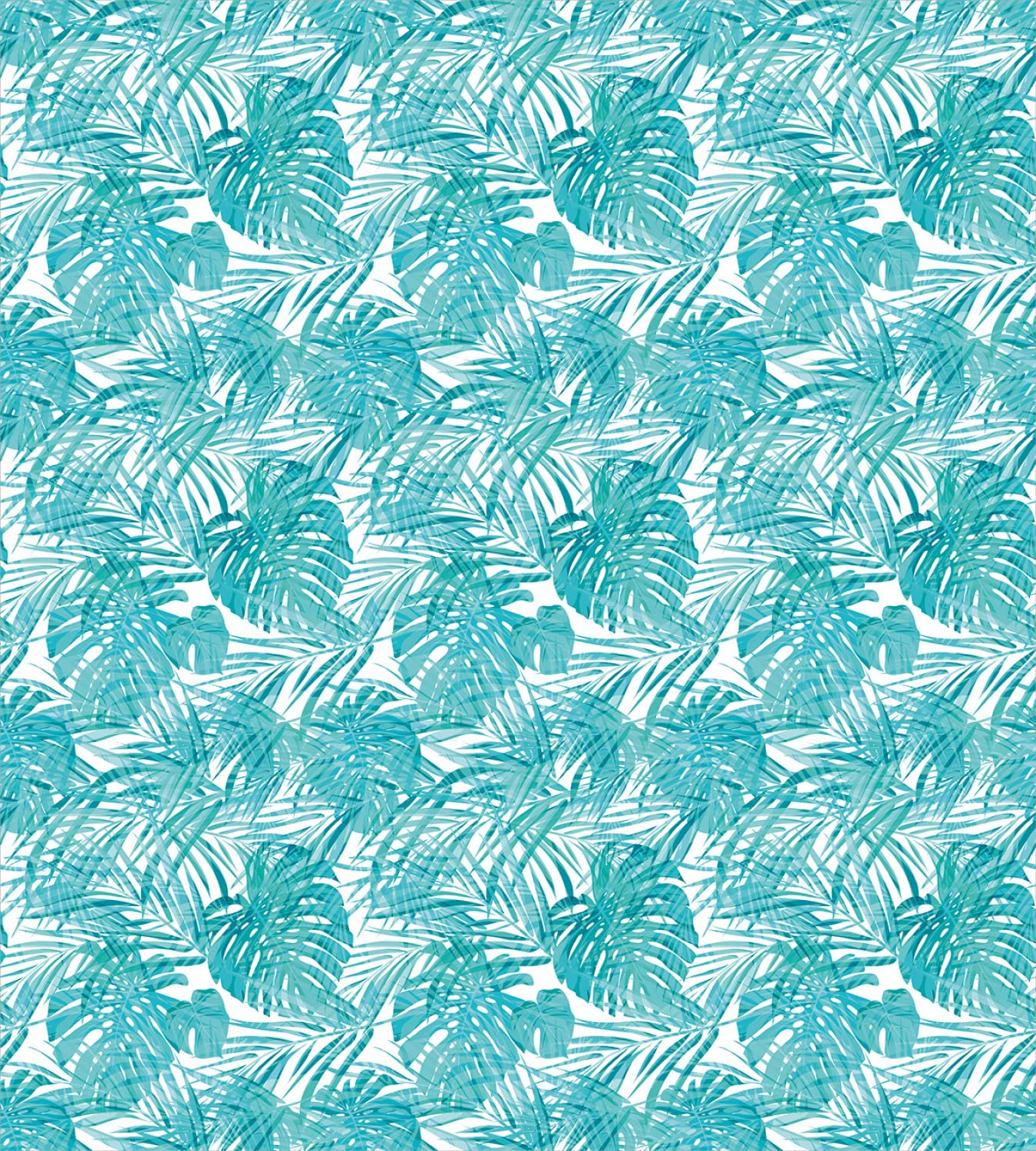 Ambesonne Tropical Camouflage Duvet Cover Set - 2 Pack Queen Size, Pale Blue & Turquoise Palm Leaf Hawaiian Design, Includes 2 Duvet Covers & 4 Pillowcases - Perfect for Summer Bedroom Decor, Beach House Styling, and Tropical Themed Guest Rooms