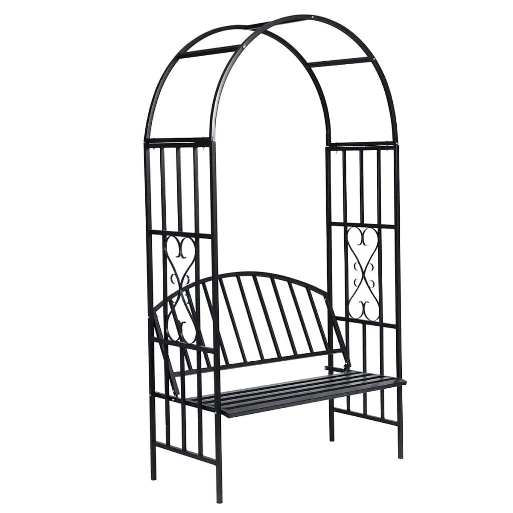 Sturdy Unfade Memory Metal Pergola Arbor with Bench for Climbing Roses & Plants - Outdoor Garden, Lawn & Backyard Decor for Weddings, Parties & Relaxation