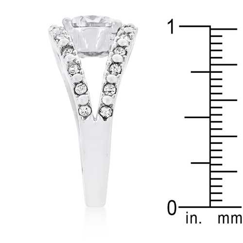 Elegant Clear Split Band Engagement Ring for Women - Sparkling Diamond Wedding Ring for Brides, Proposals & Anniversaries
