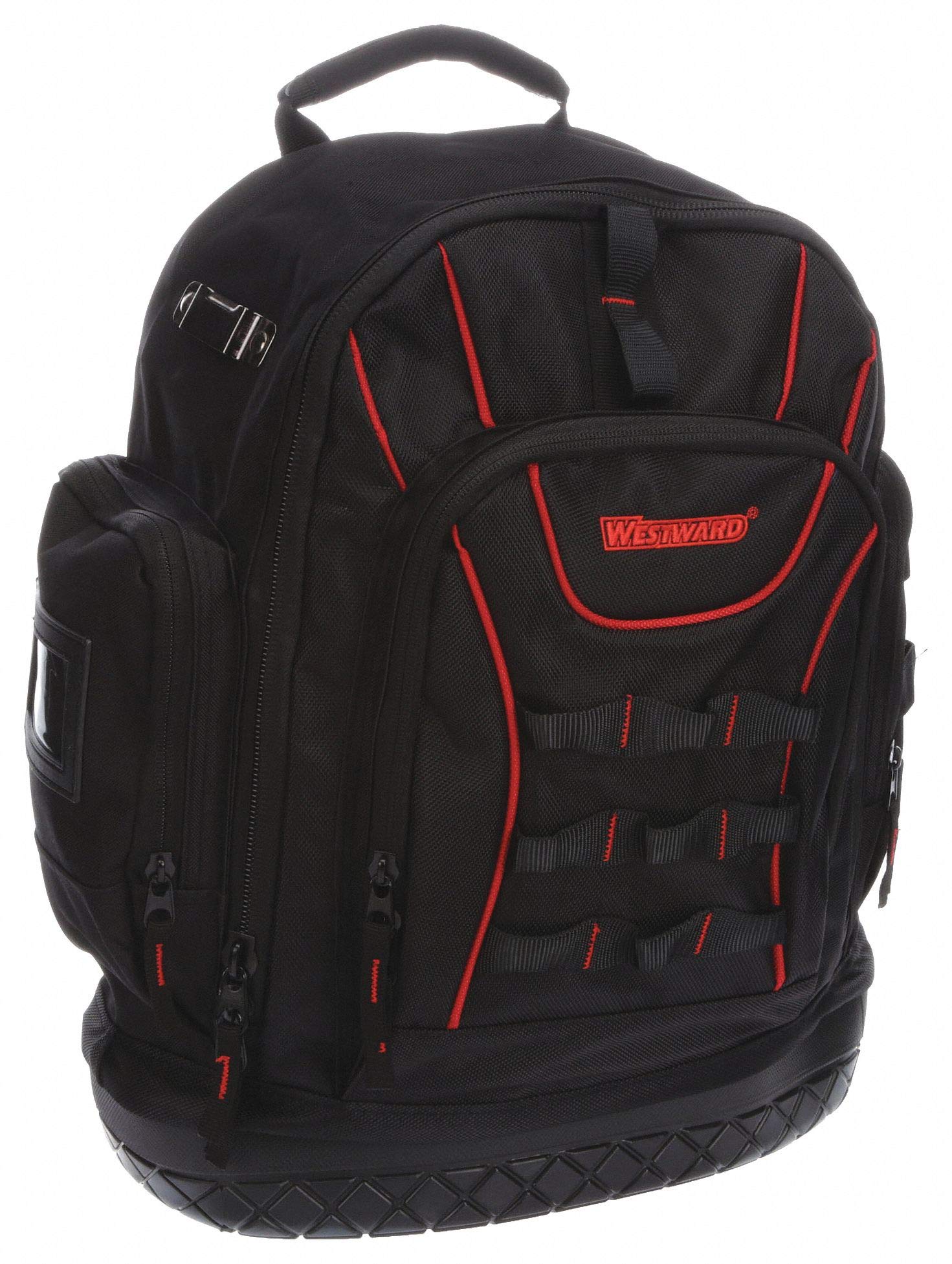 Westward 32PJ49 22-Pocket Tool Backpack - Heavy Duty Work Bag with Multiple Compartments (17